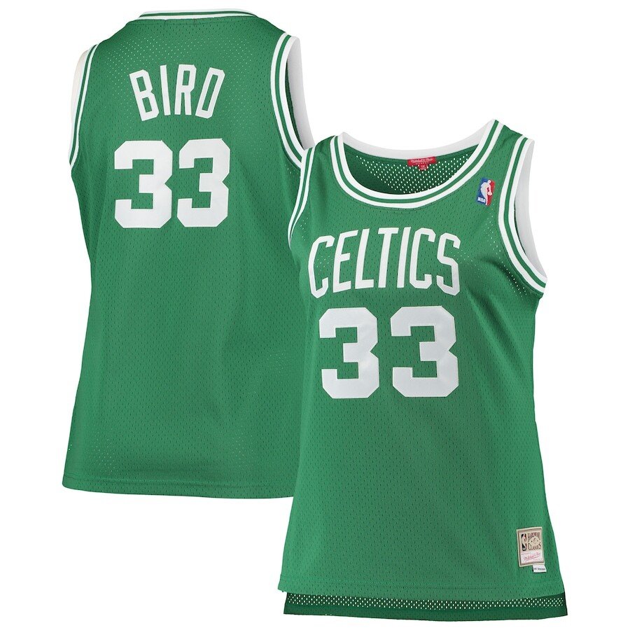 Women's Boston Celtics Larry Bird #33 Kelly Green Mitchell & Ness Swingman Plus Size Jersey 2401SWDT